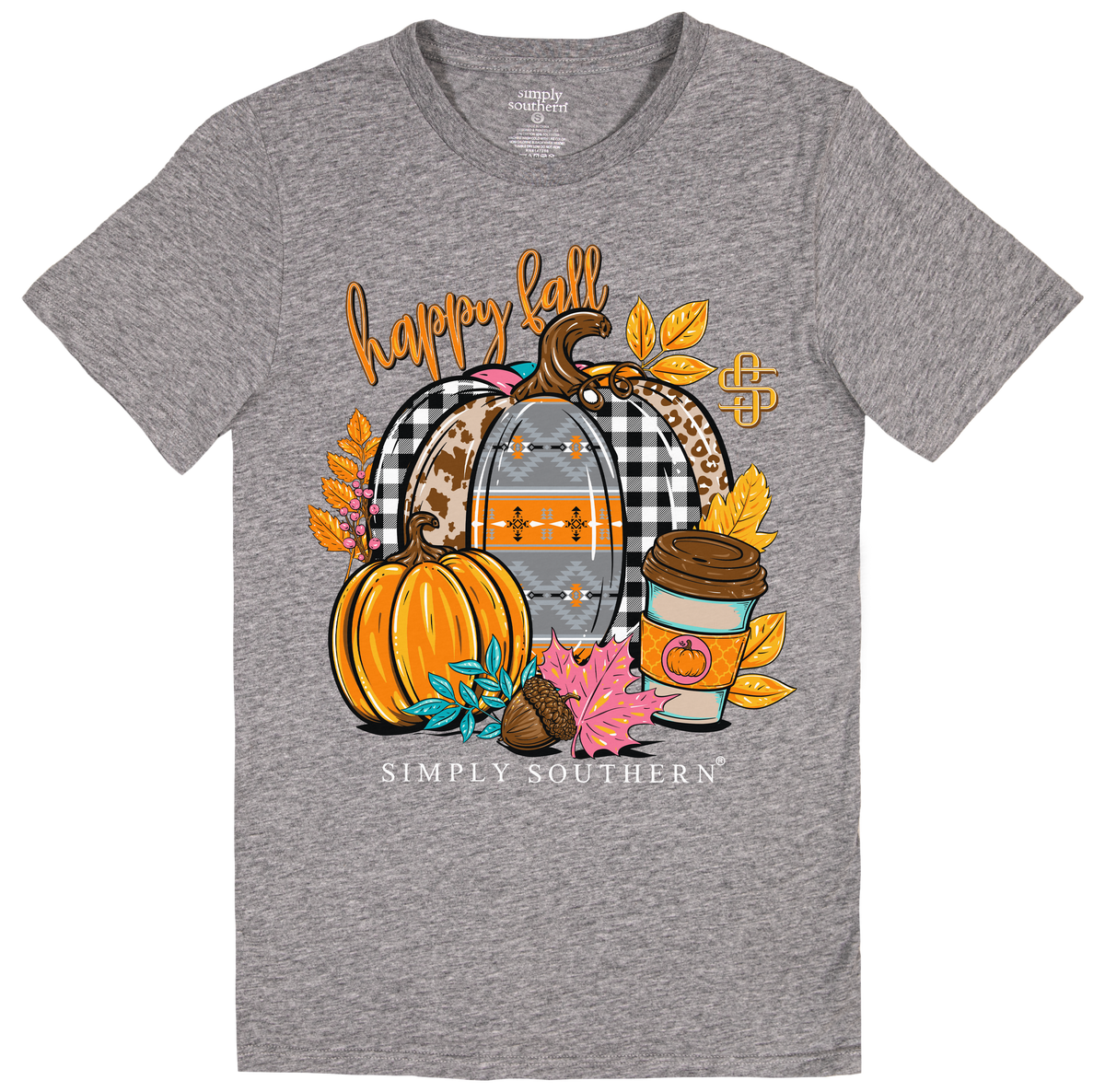 Happy Fall - Pumpkins & Latte - SS - Adult T-Shirt