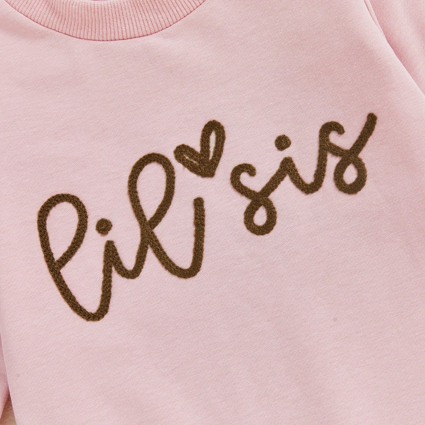 Baby Girl Lil Sis Romper Heart Letter Print Crewneck Long Sleeve Bodysuit Cute Winter Fall Clothes