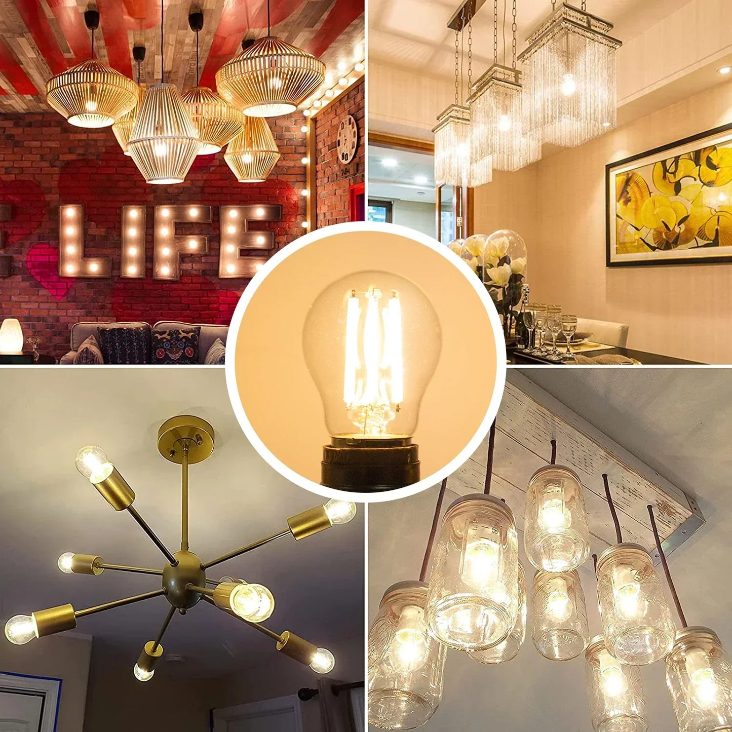 DecorBites™ LED Filament Globe Bulbs G45 E27 6.5W High Lumens Ultra Bright Glass Bulbs