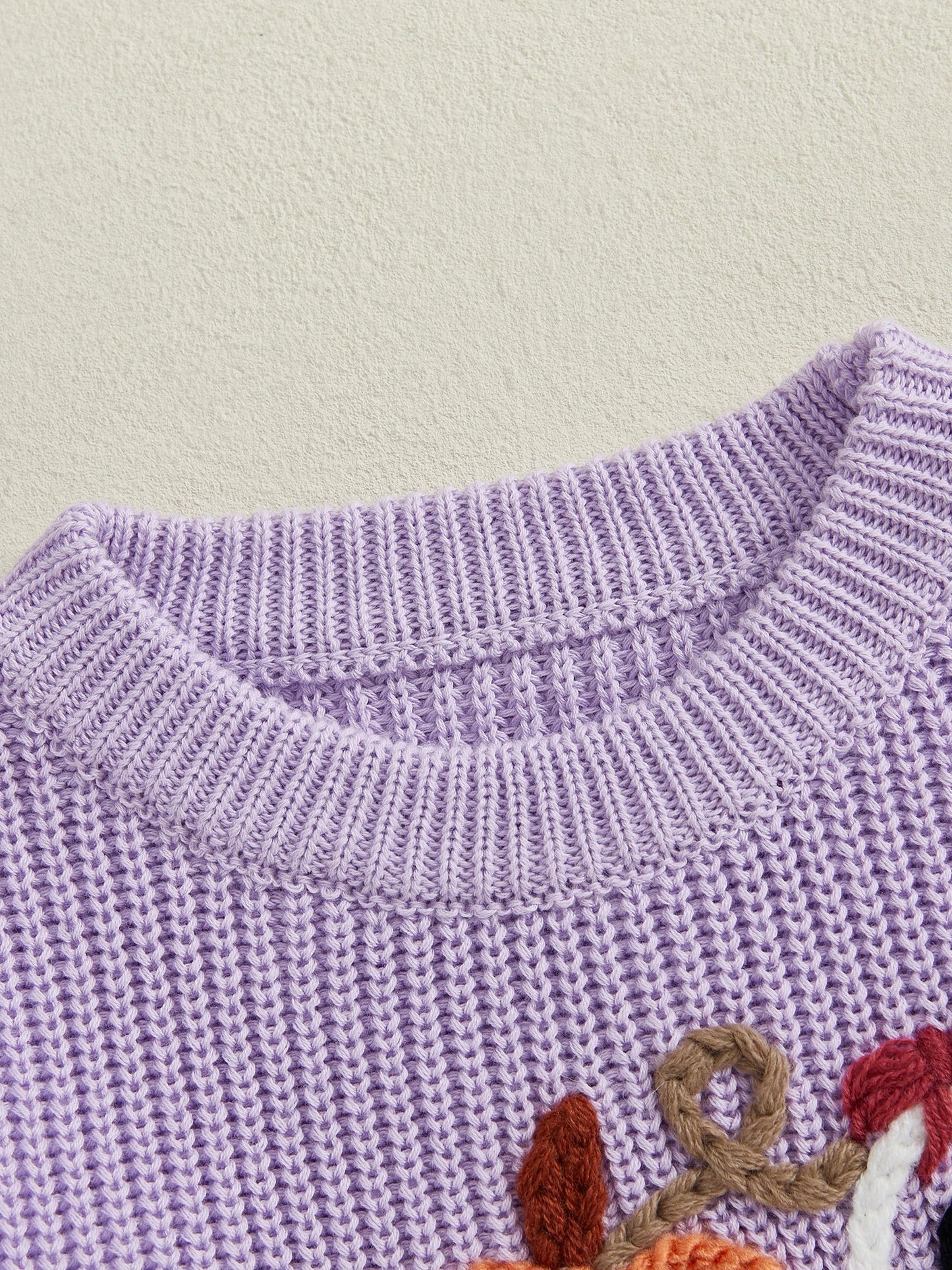 Baby Toddler Boys Girls Halloween Sweater Embroidery Boo Ribbed Crew Neck Long Sleeve Knitted Top for Fall