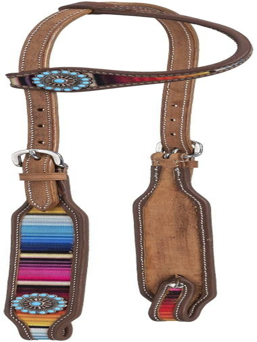 Tough 1 Serape Print Ear Headstall Light Oil