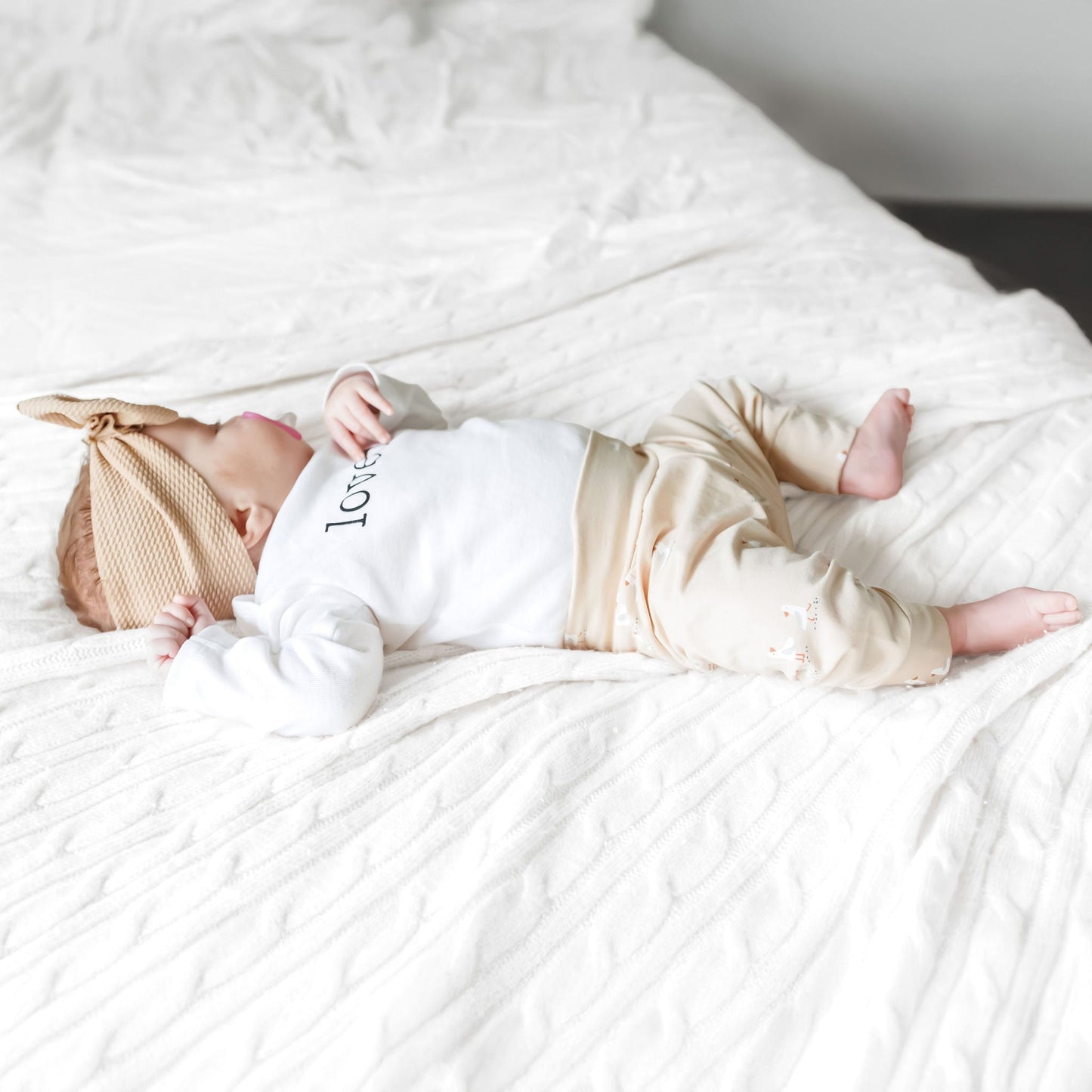 Seagulls on Tan Baby & Toddler Cotton Knit Leggings