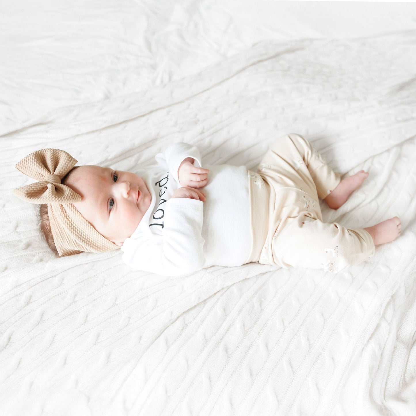 Seagulls on Tan Baby & Toddler Cotton Knit Leggings