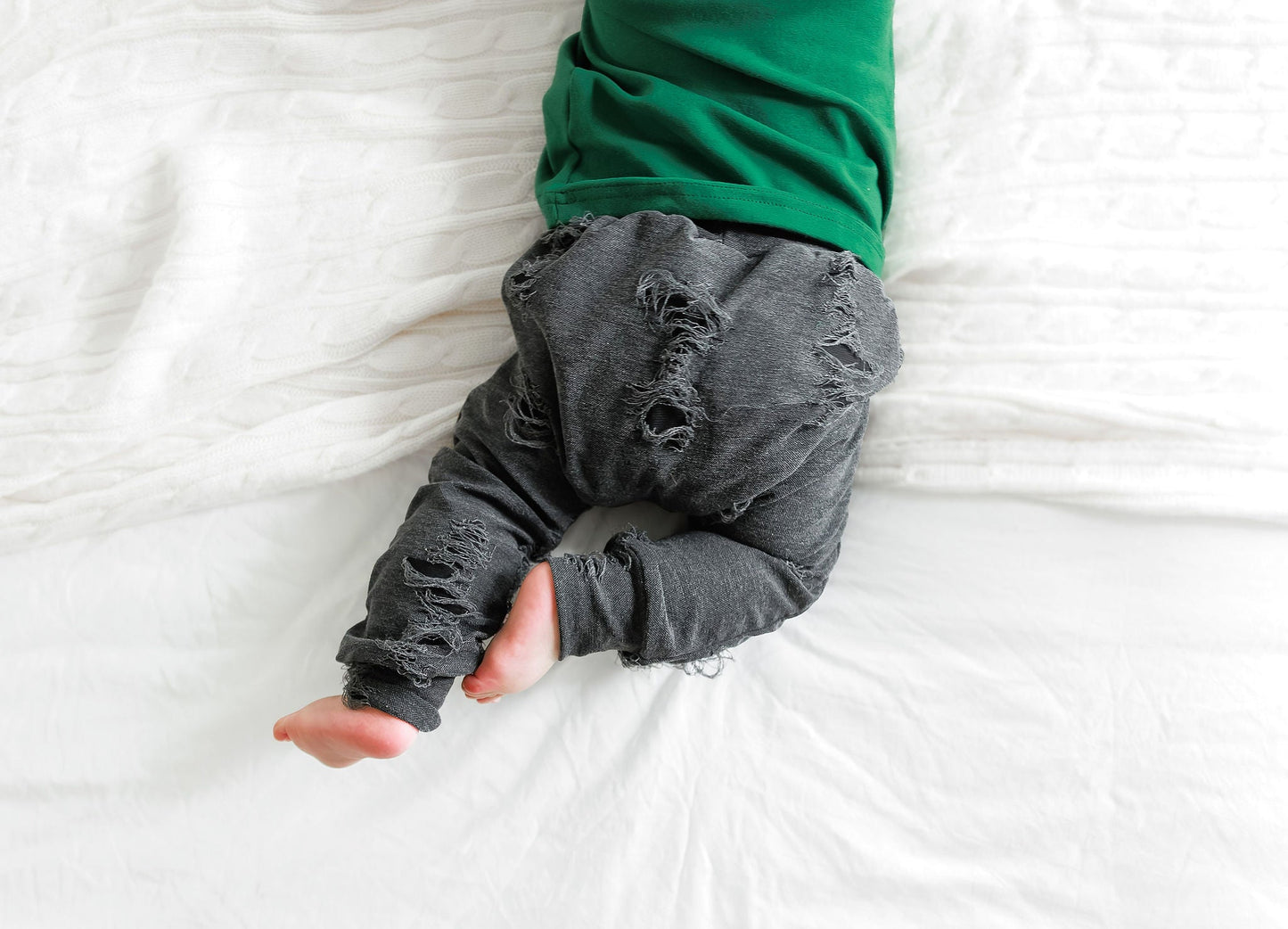 Distressed Denim Inspired Baby Joggers
