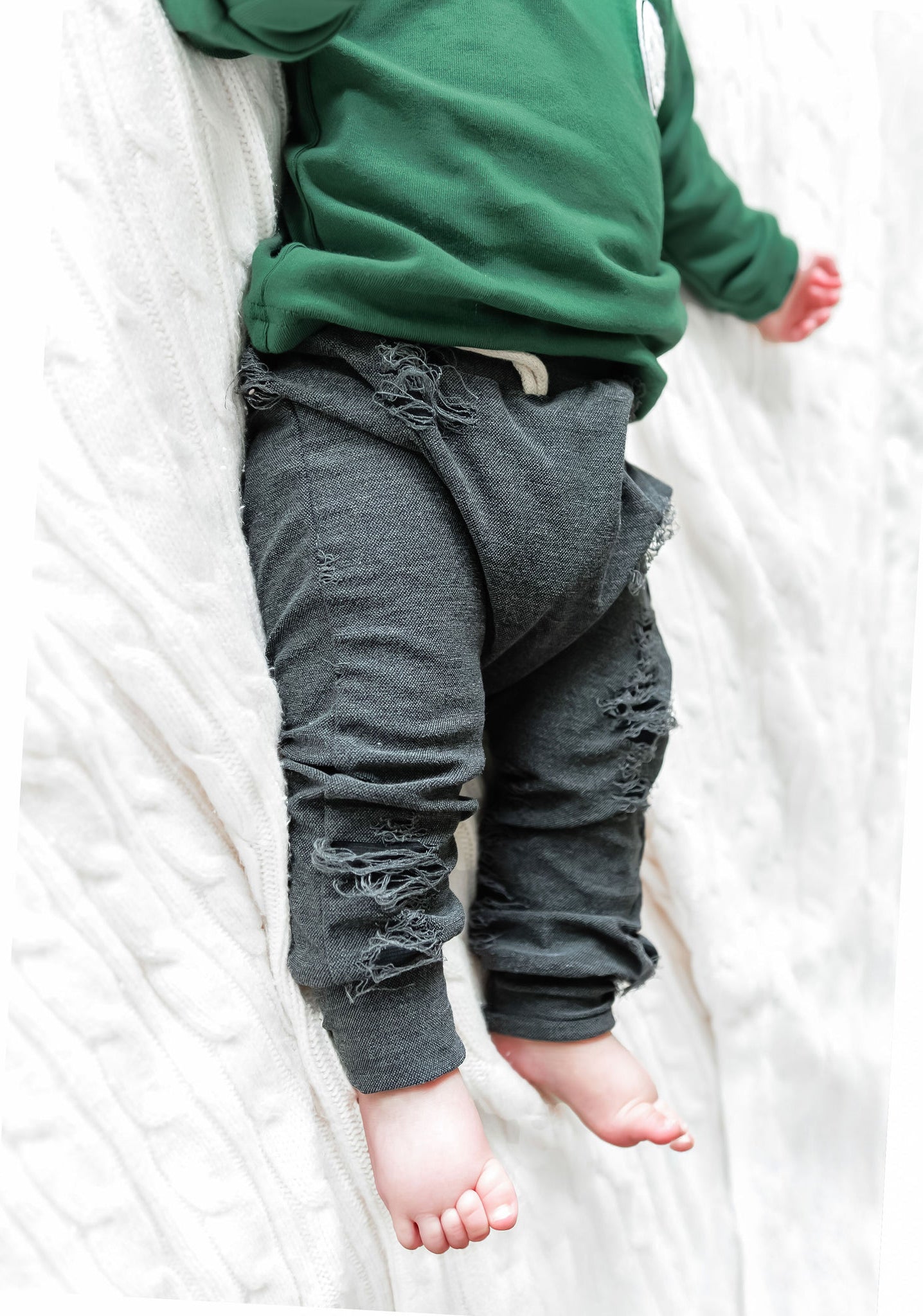 Distressed Denim Inspired Baby Joggers