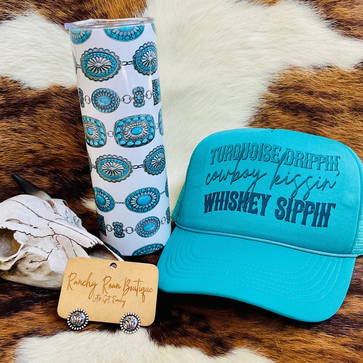 Turquoise Concho Western 20oz Insulated Tumbler Exclusive