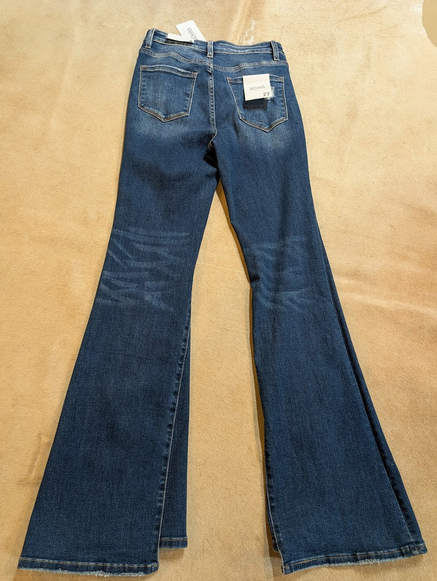 Zenana High Rise Flare Blue Stretch Jeans Size 27