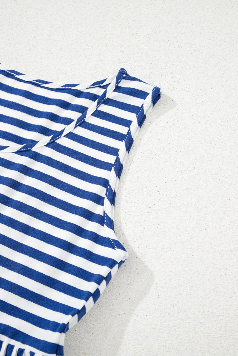 Stripe Sleeveless Tiered Mini Dress