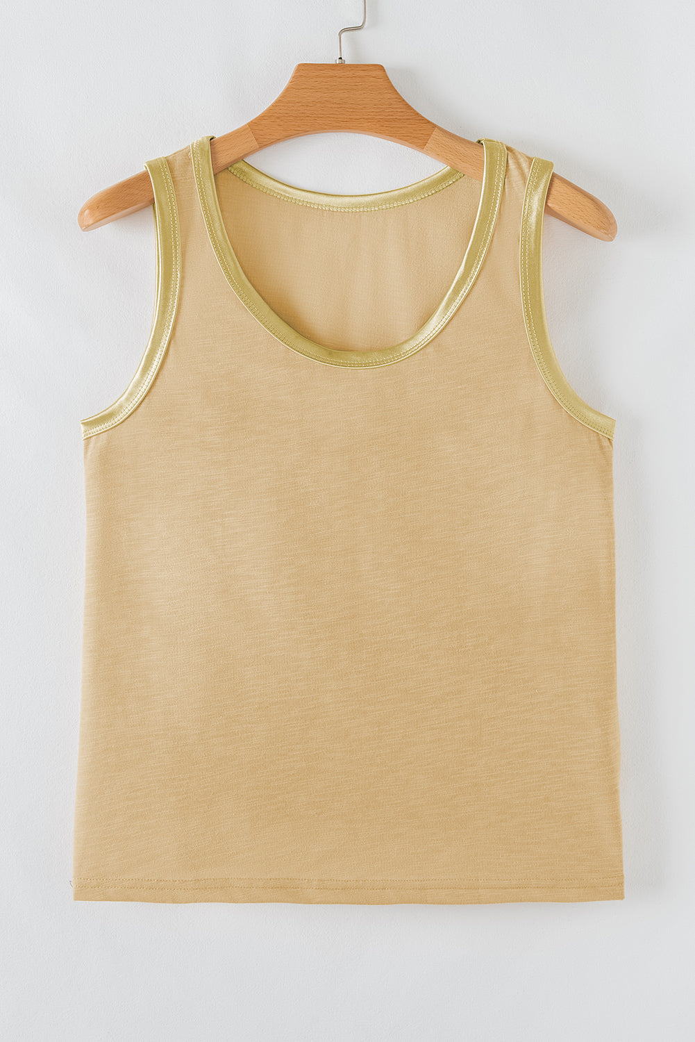 Metallic Contrast Trim Tank Top