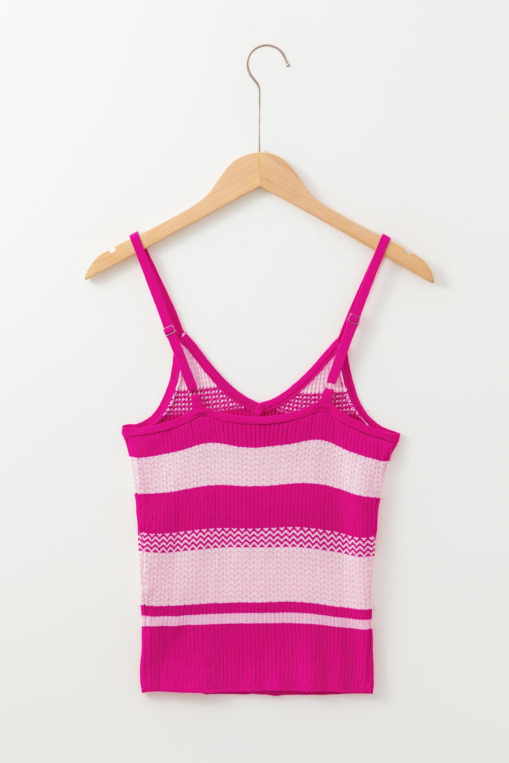 Stripe Adjustable Strap Sweater Tank