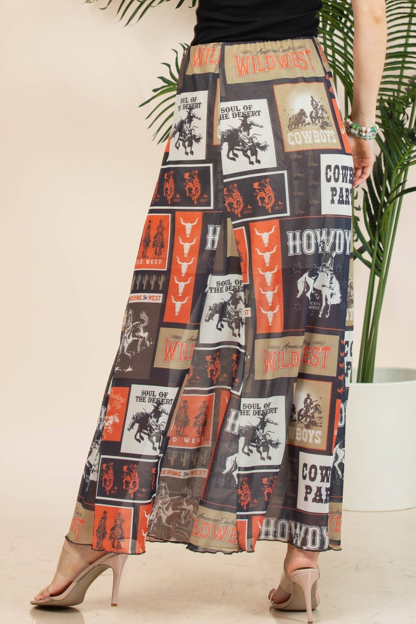 Agatha Western Rodeo Lined Full Length Mesh Skirt - Small and XL remaining