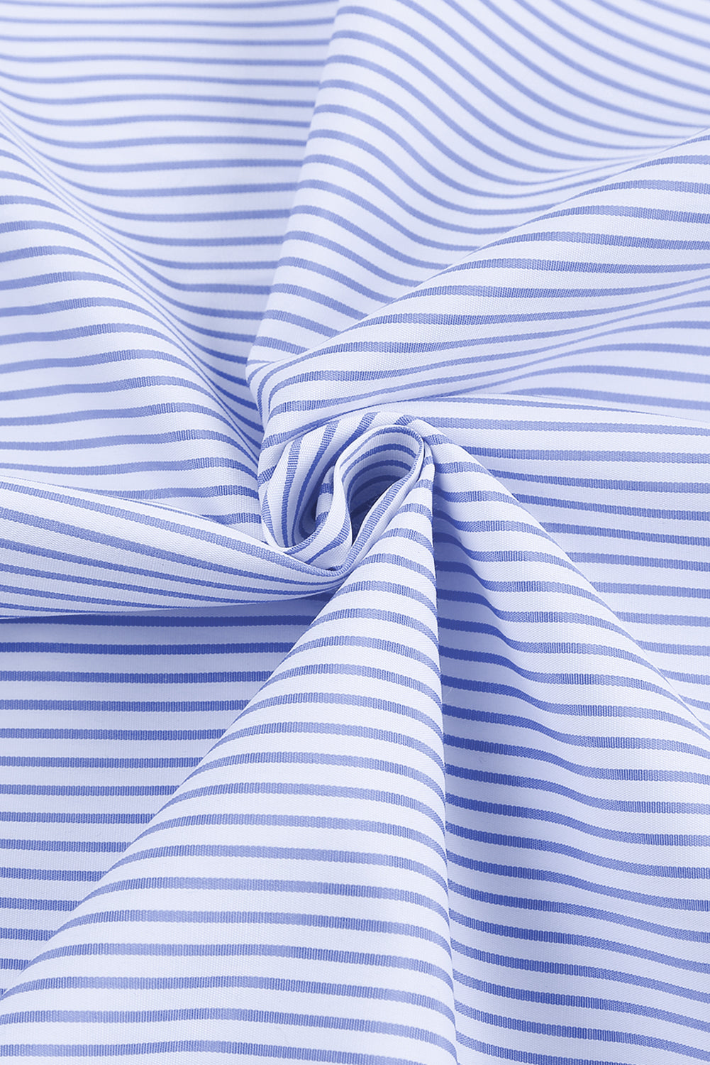 Stripe Smocked Cuff Buttoned Shirt