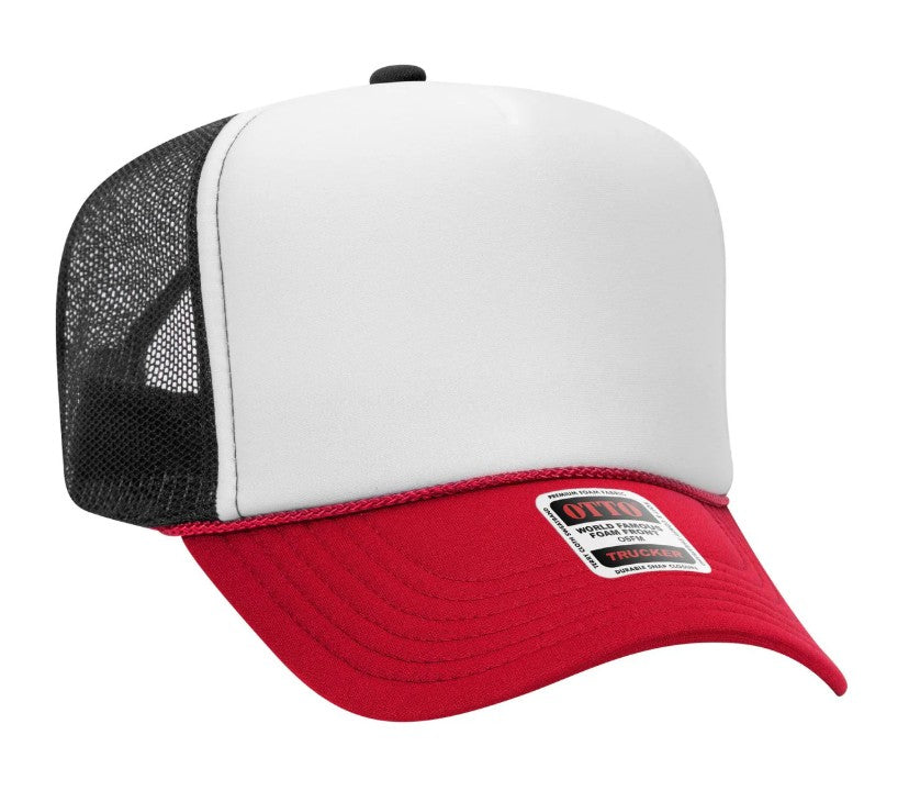 On My Husband's Last Nerve Skeleton Design Adult Otto Foam Trucker Hat