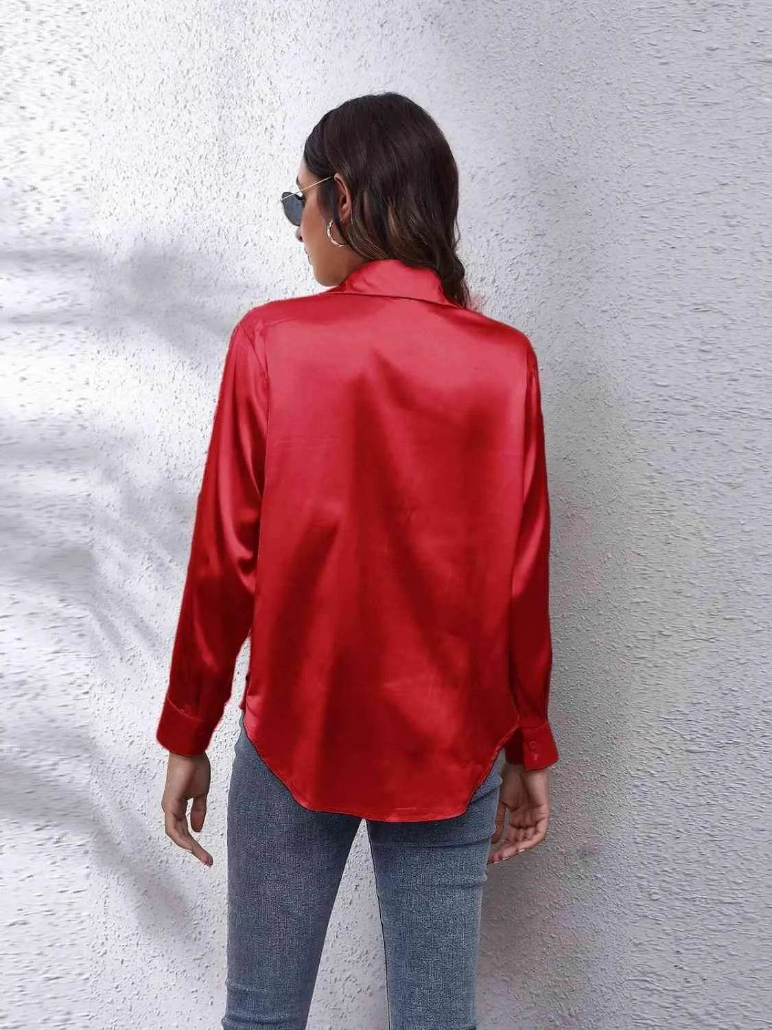 Collared Neck Buttoned Long Sleeve Shirt | Classic Everyday Style – Bona Fide Fashion