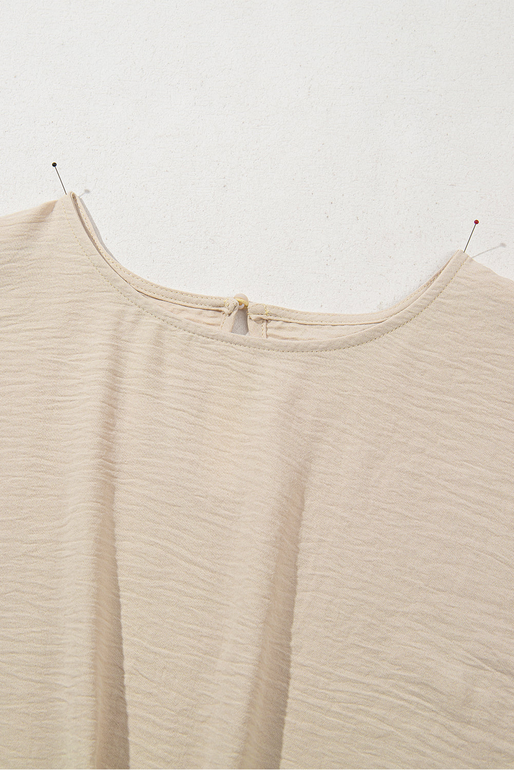Solid Knotted Hem Short Sleeve Blouse