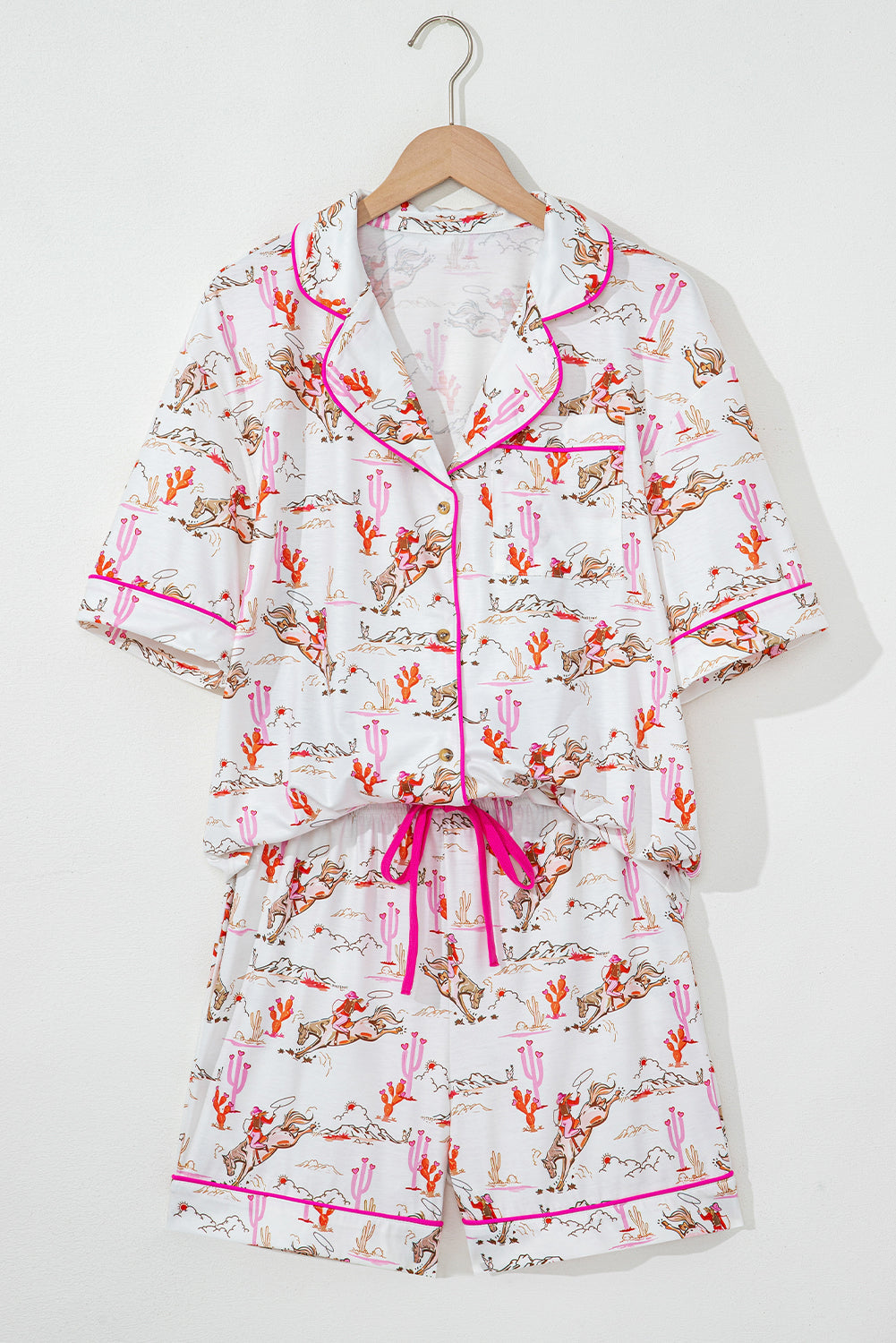 Western Cowgirl Top & Shorts Pajama Set