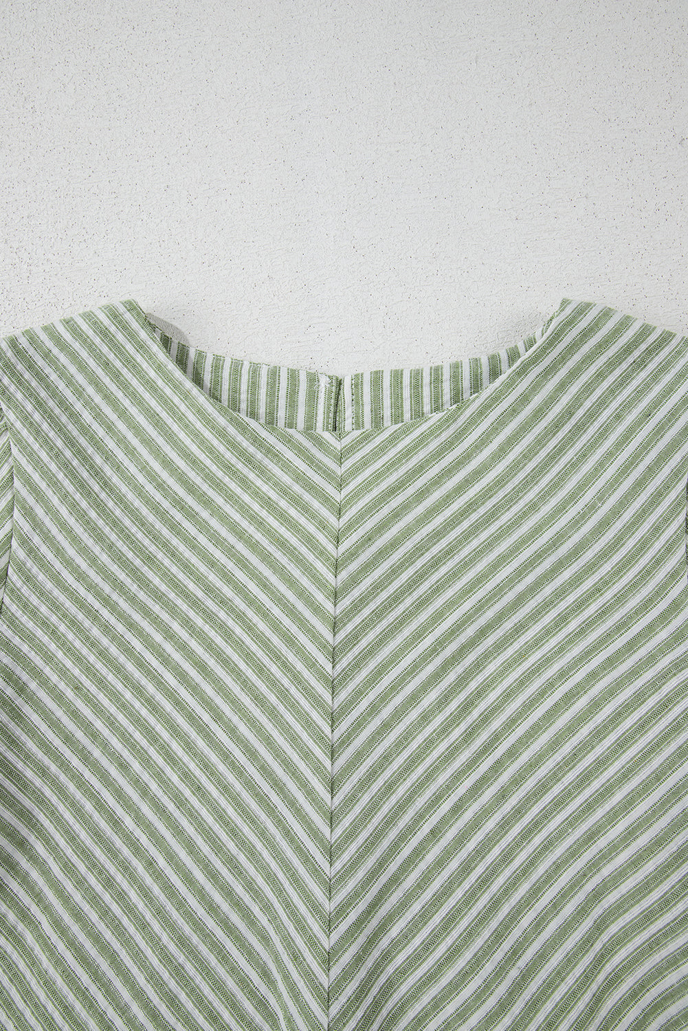 Stripe Textured Puff Sleeve Blouse