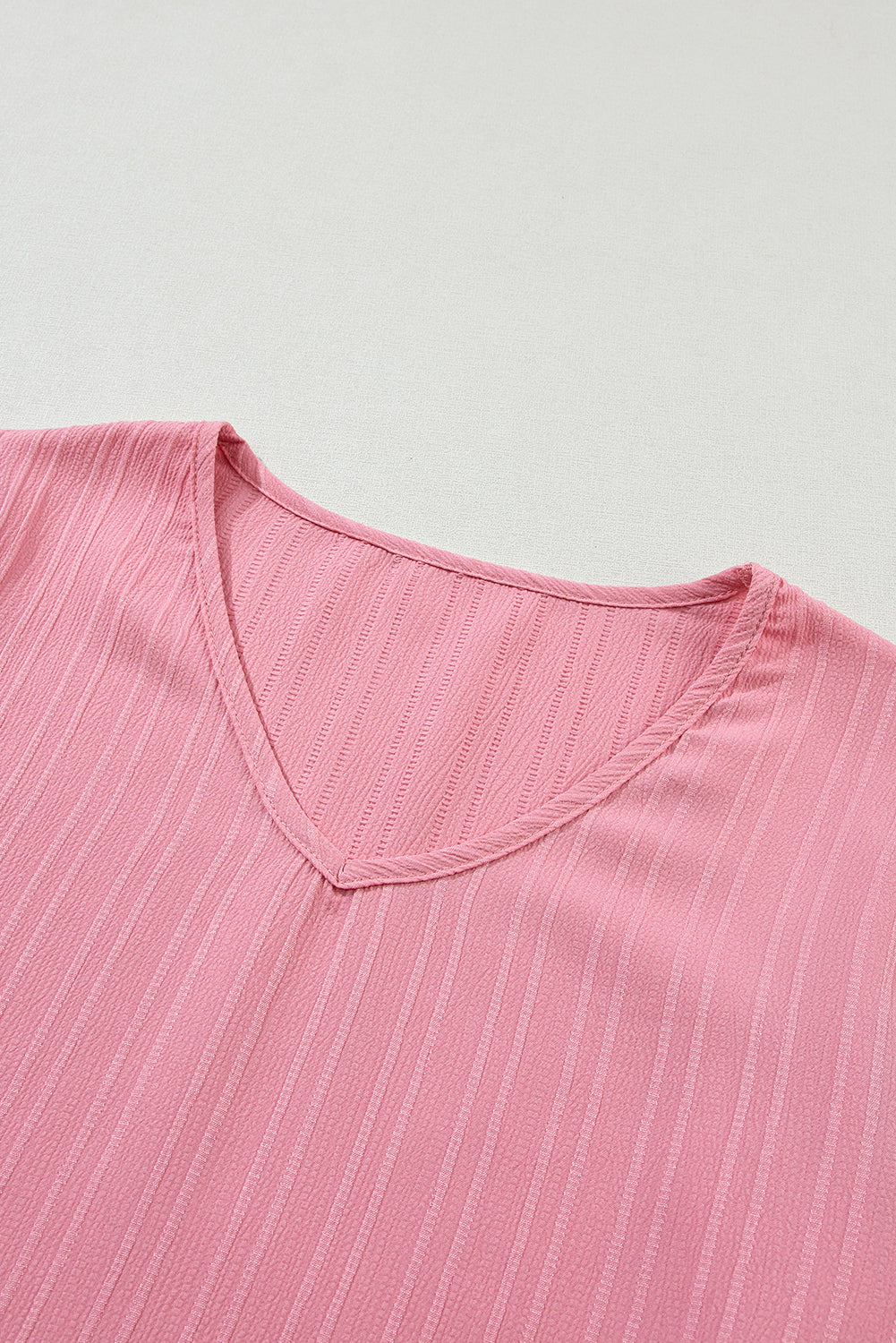 Textured Ruffle Sleeve V-Neck Top