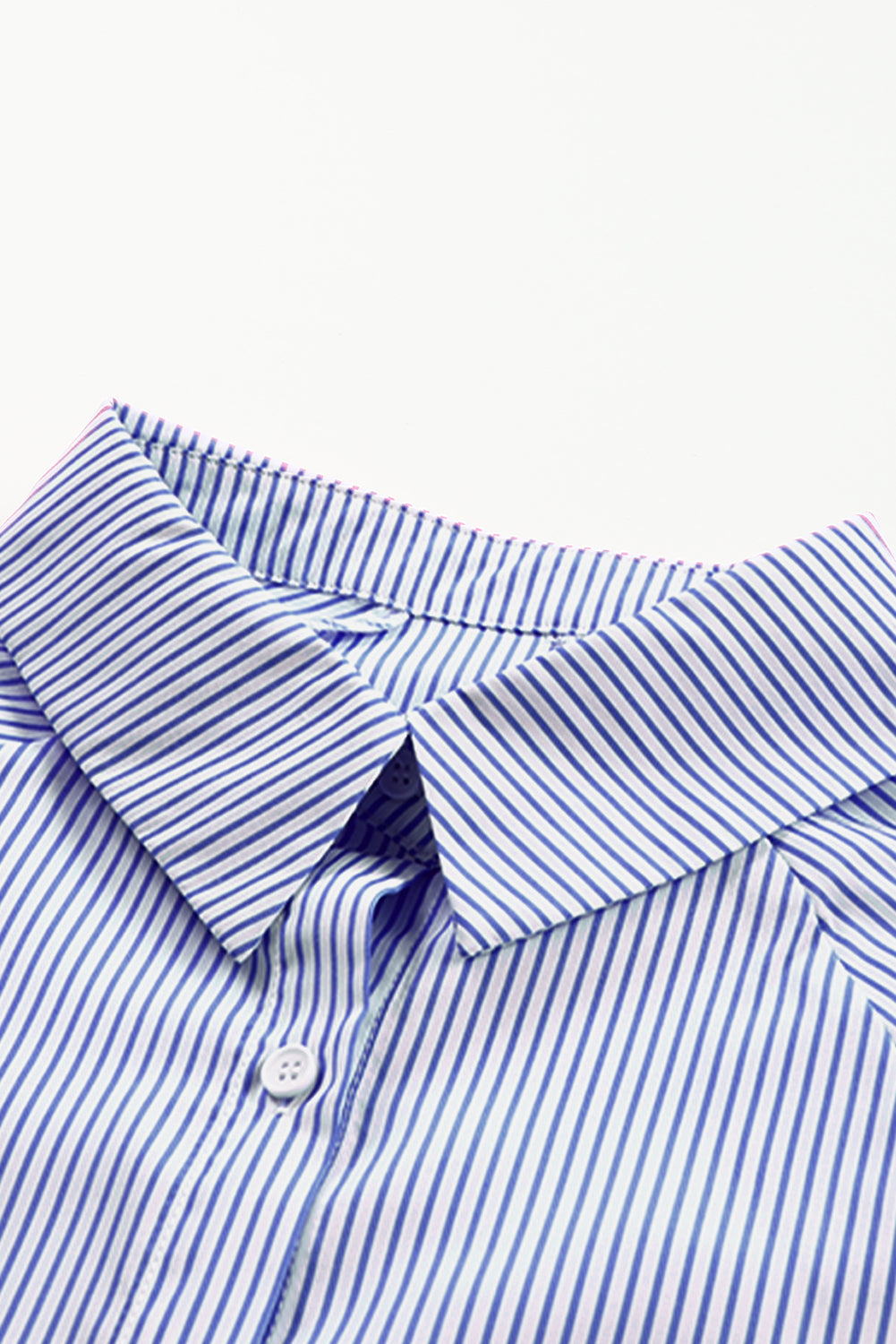 Stripe Smocked Cuff Buttoned Shirt