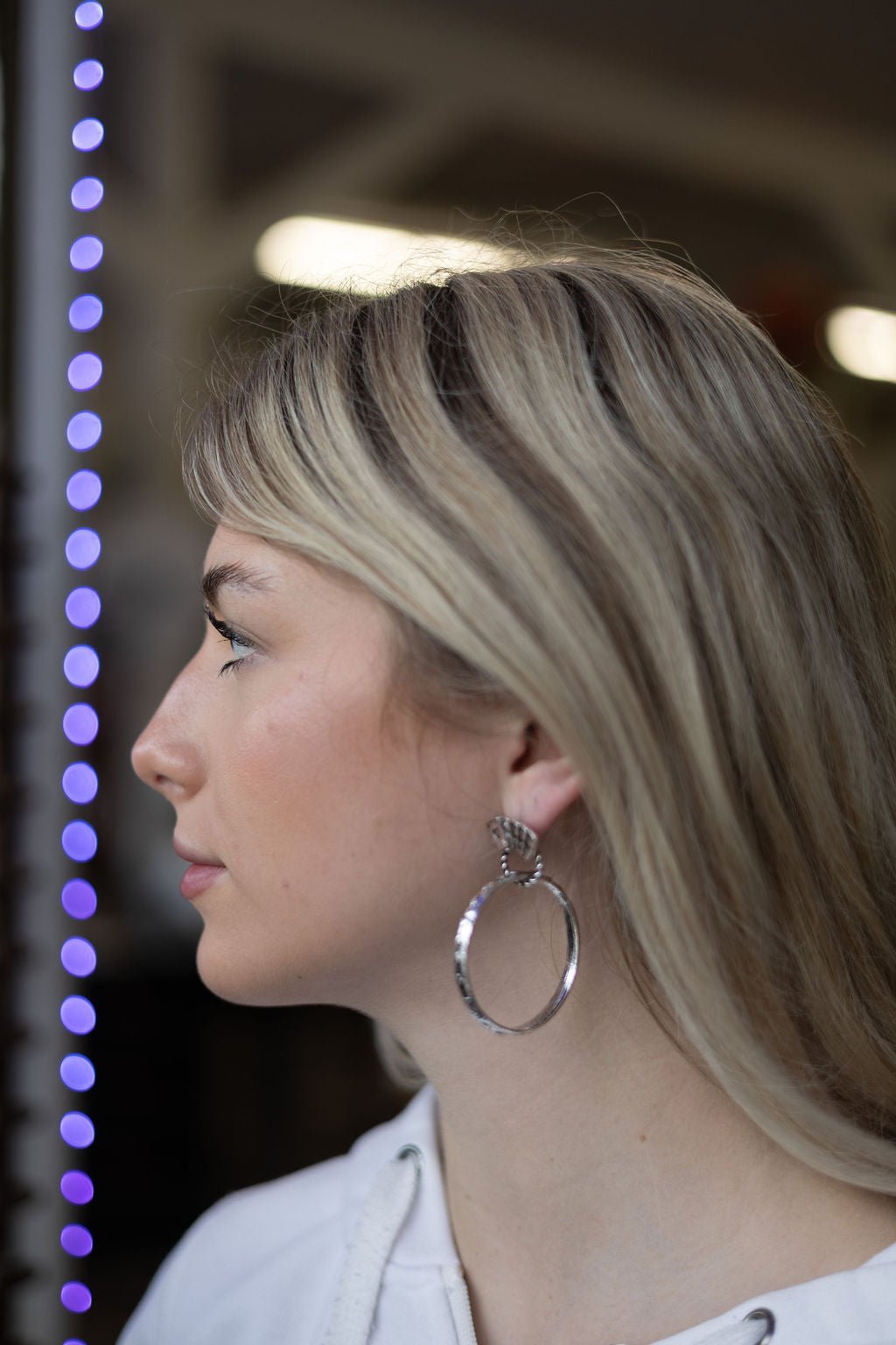 Card Theme Hoop Fashion Earrings - 2 inch drop