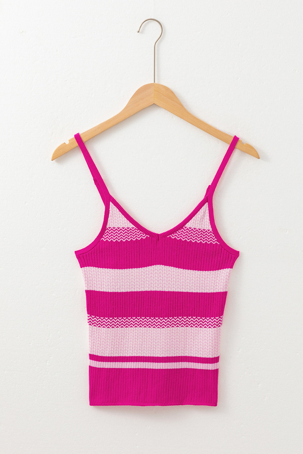 Stripe Adjustable Strap Sweater Tank