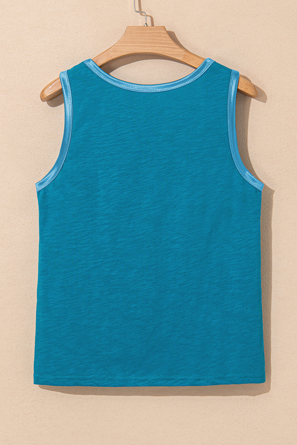 Metallic Contrast Trim Tank Top