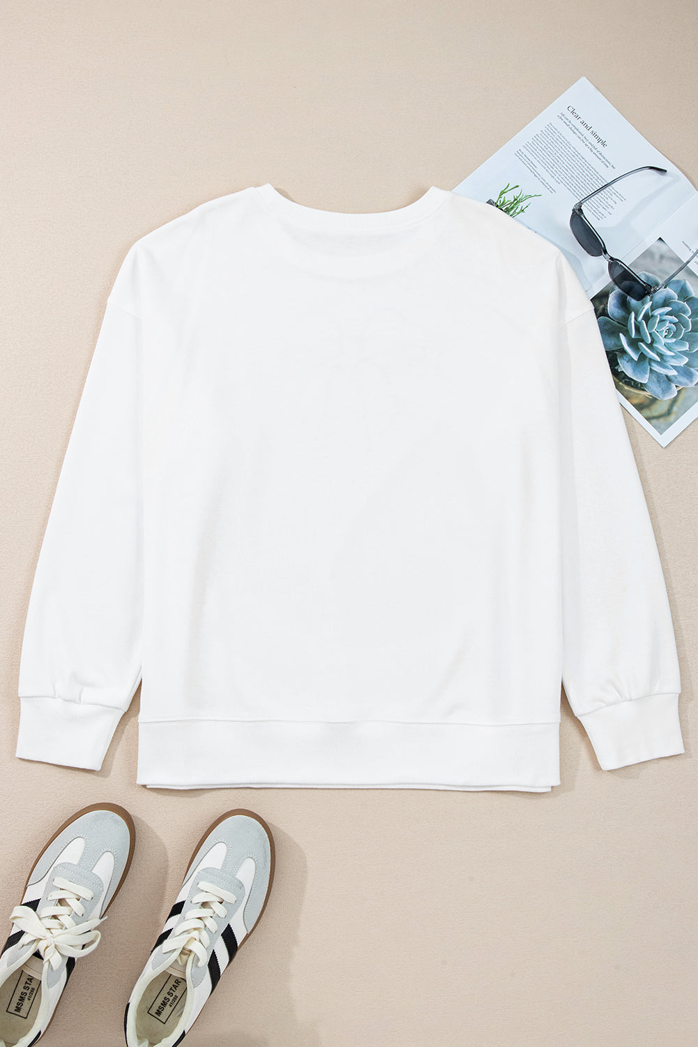 Plus Size Bow Drop Shoulder Sweatshirt