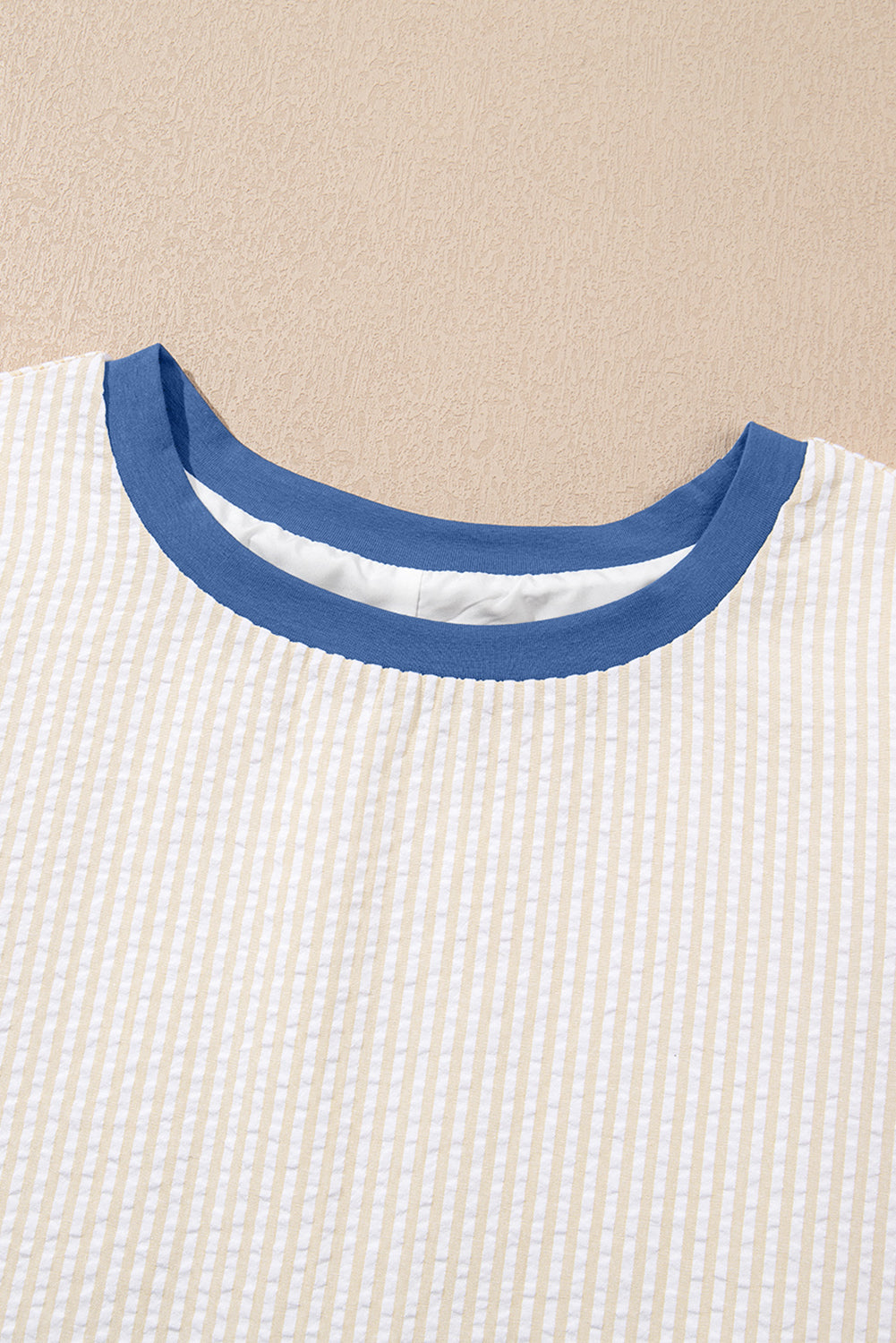 Stripe Contrast Seersucker T-Shirt Dress