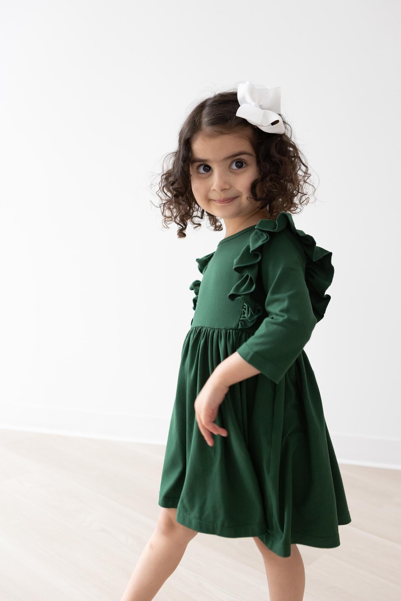 SALE Spruce Ruffle Twirl Dress