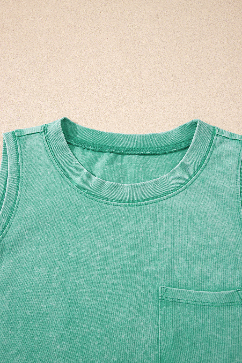 Mineral Wash Chest Pocket Tank Top