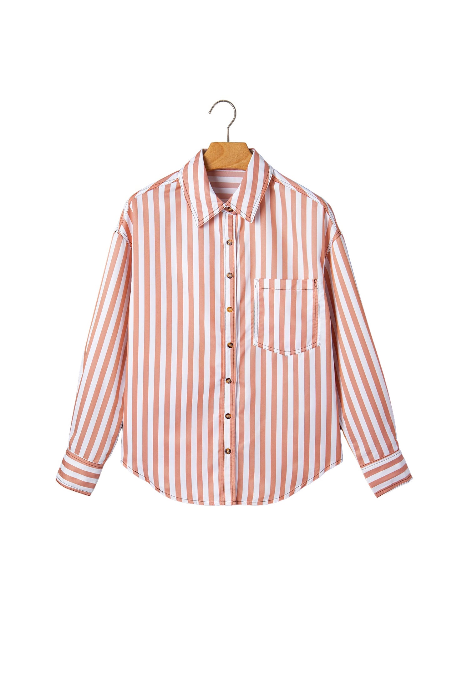 Western Stripe Button Down Long Sleeve Shirt