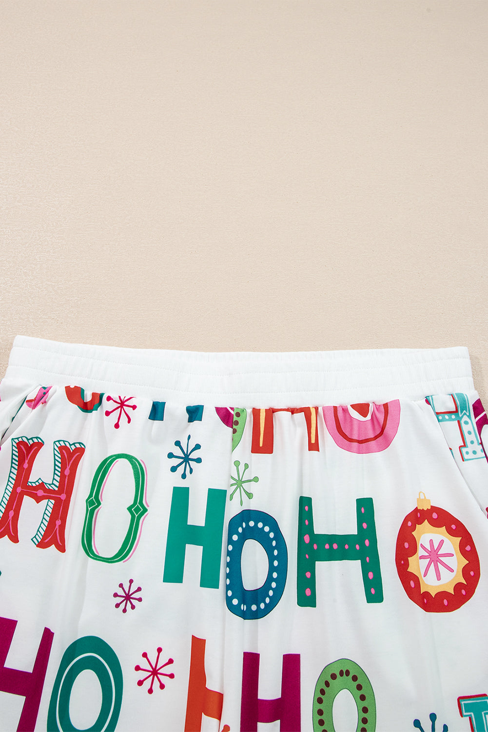 Plus Size Christmas Ho Ho Ho Top and Shorts Lounge Set