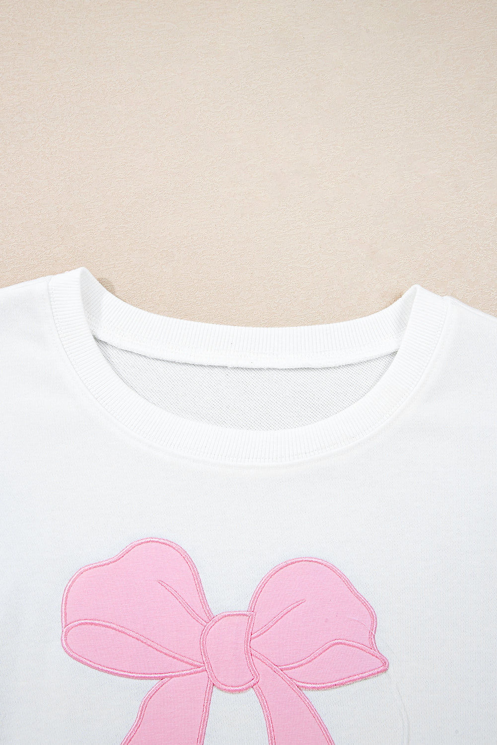 Plus Size Bow Drop Shoulder Sweatshirt