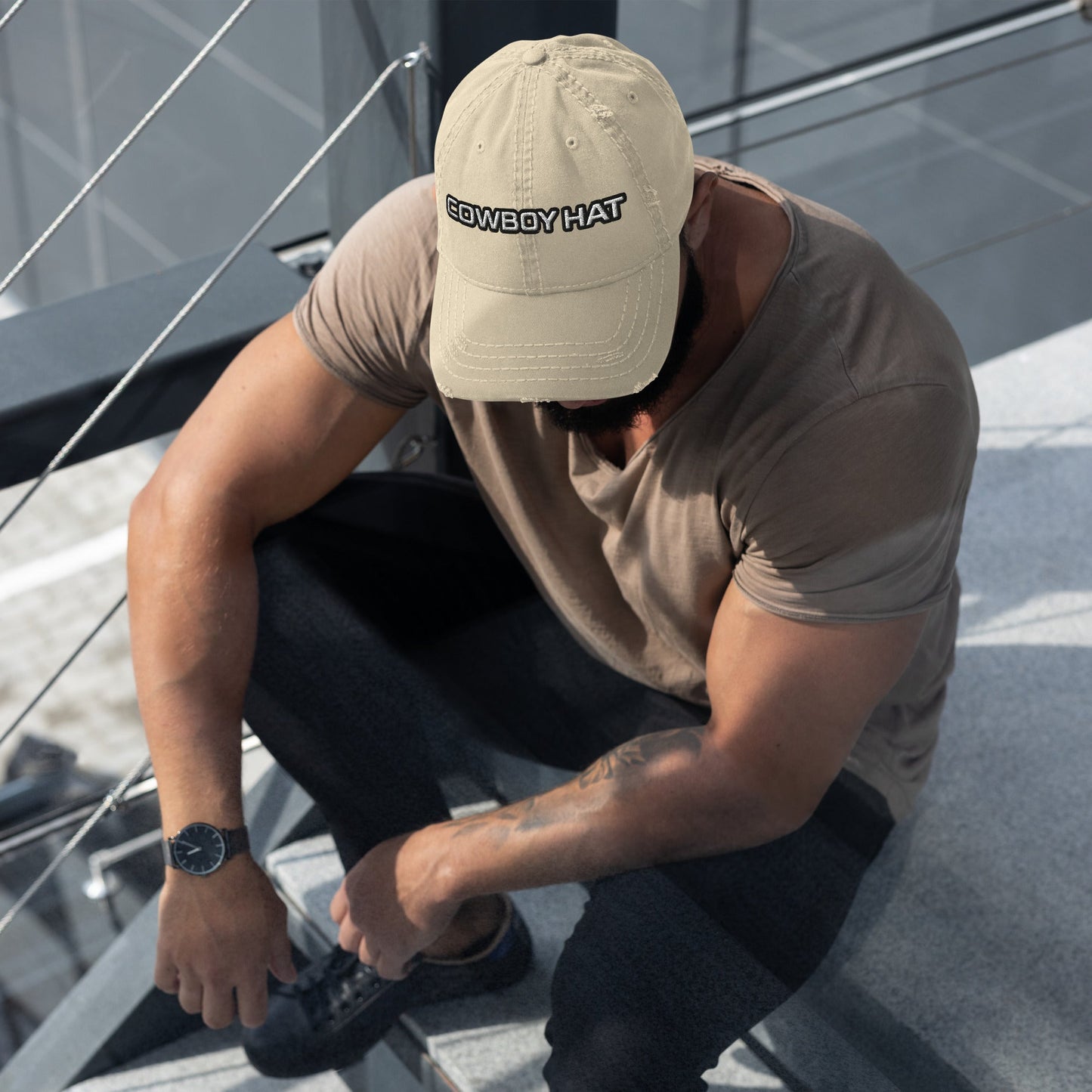 Cowboy Hat Distressed Baseball Cap