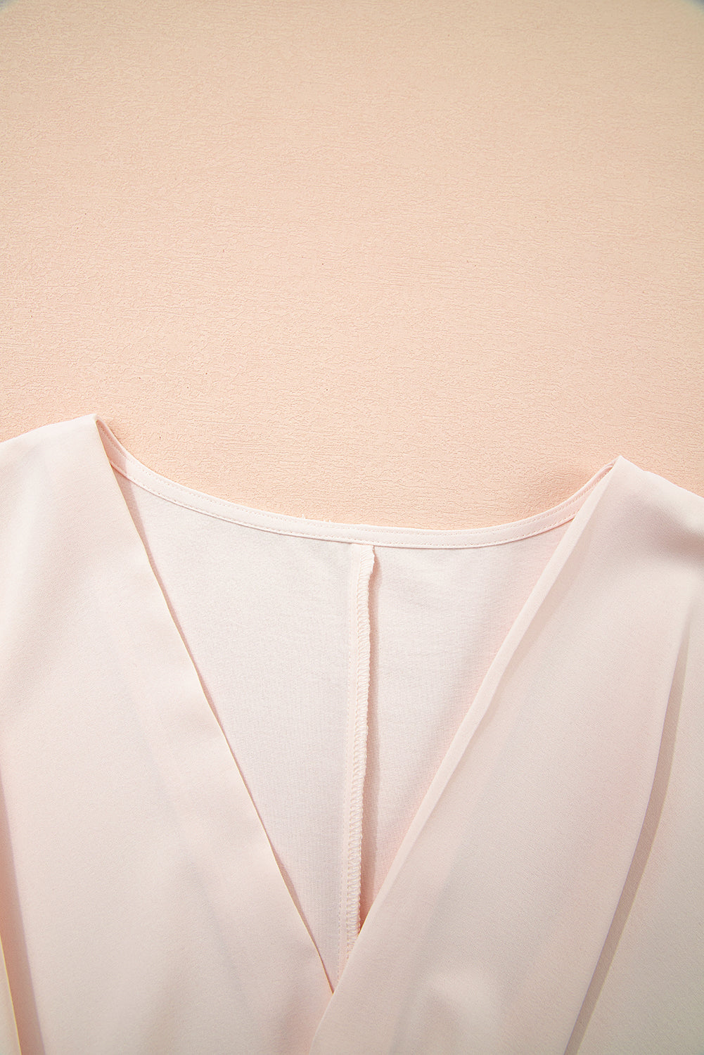 Wrap V-Neck Ruched Peplum Blouse