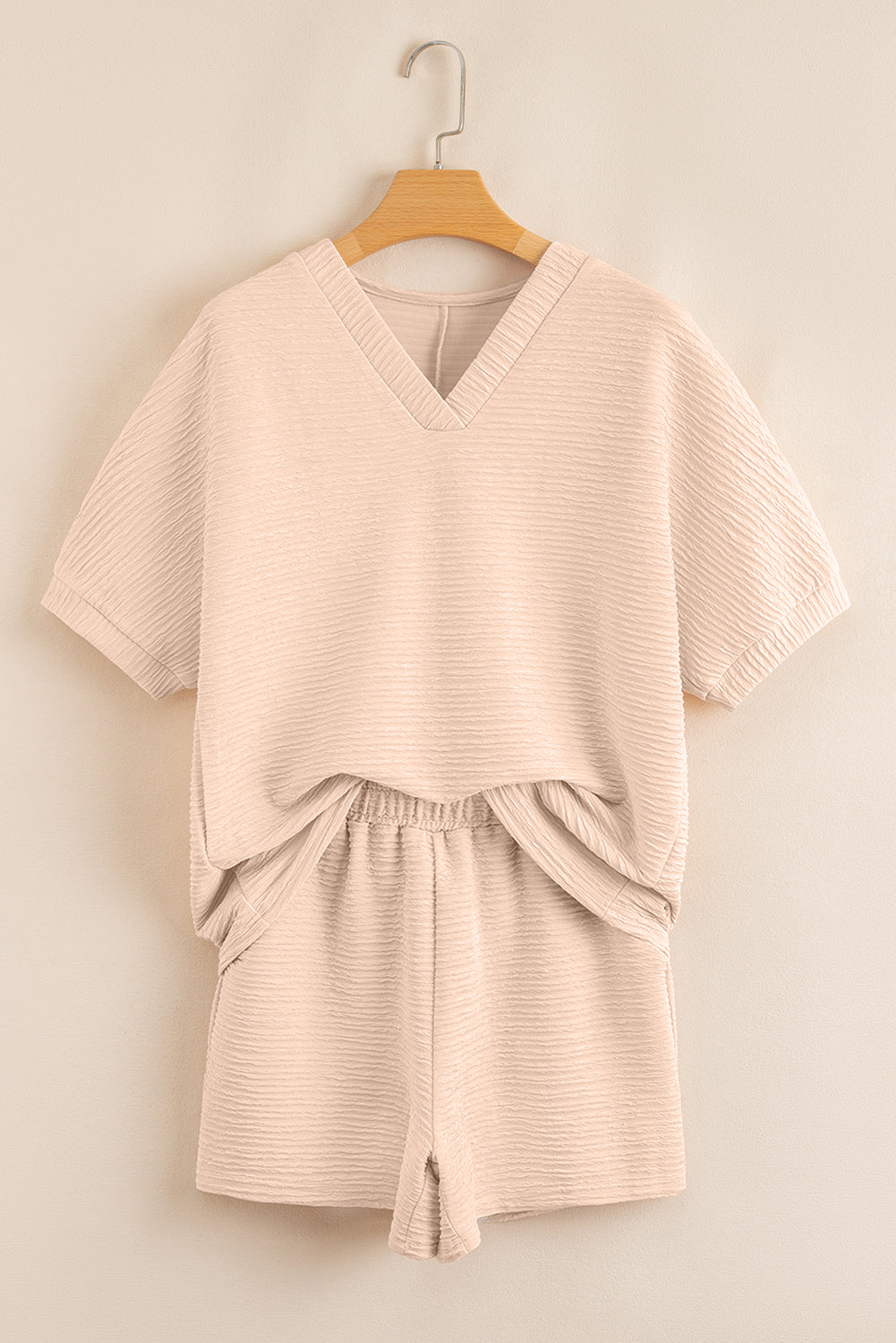 Textured T-Shirt and Shorts Set