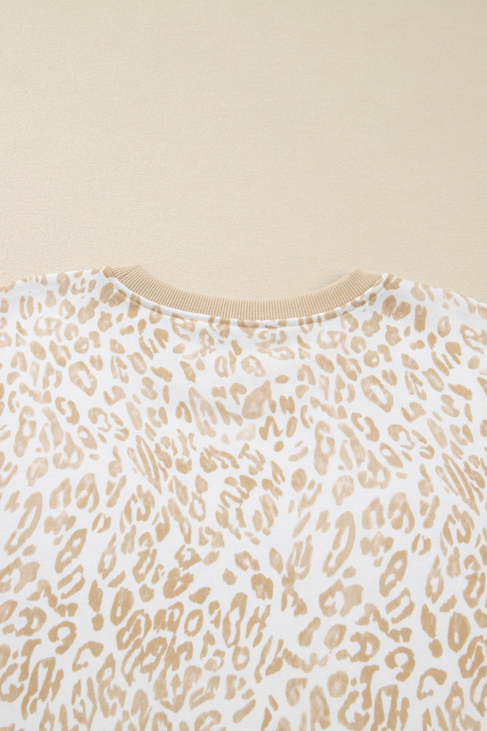 Plus Size Leopard Ruffle Long Sleeve Sweatshirt