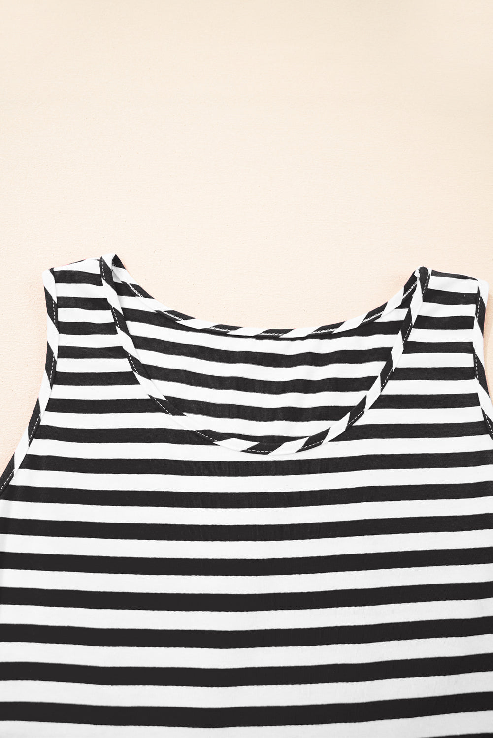Stripe Sleeveless Tiered Mini Dress