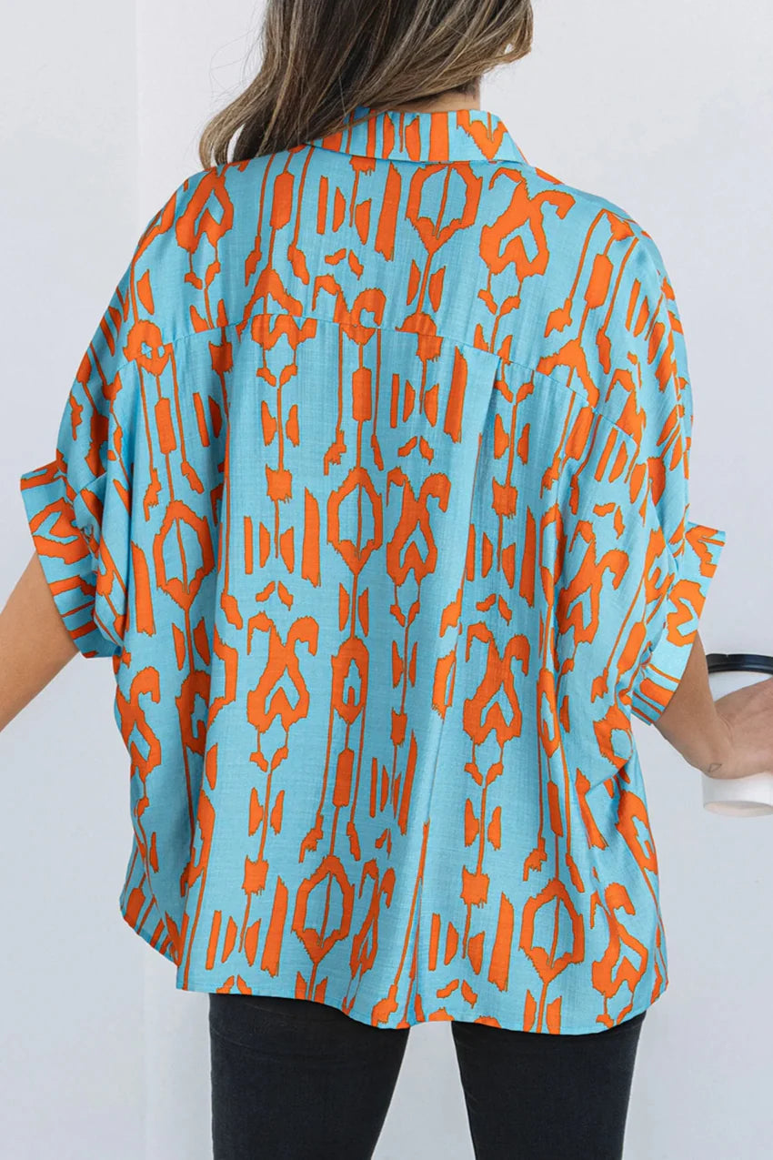 Western Abstract Dolman Sleeve Shirt
