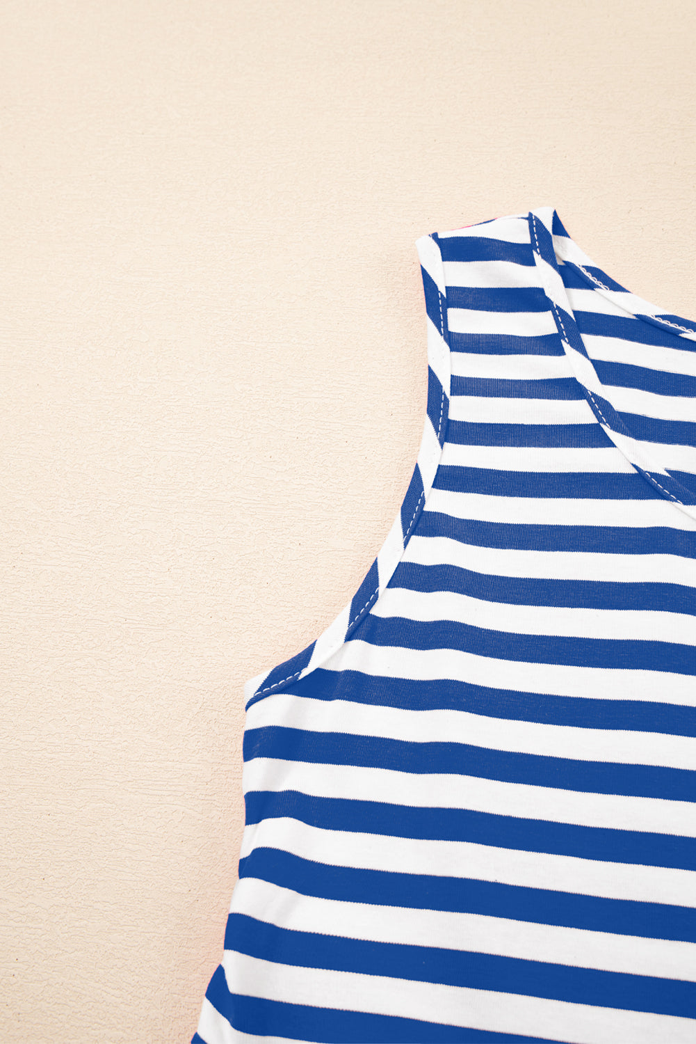 Stripe Sleeveless Tiered Mini Dress