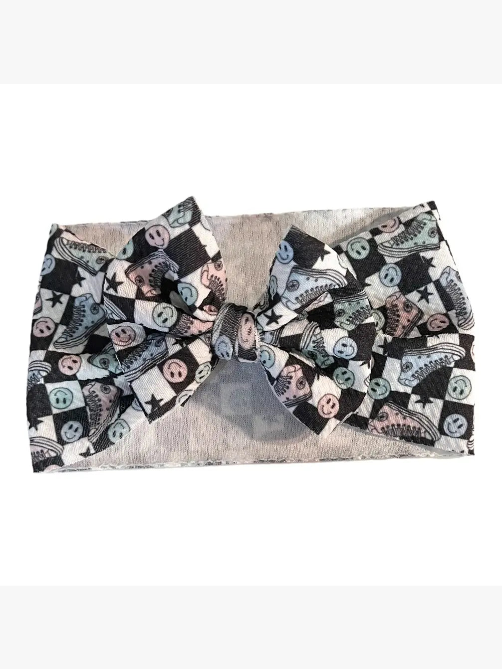 Checkered Shoes Headwrap Bow
