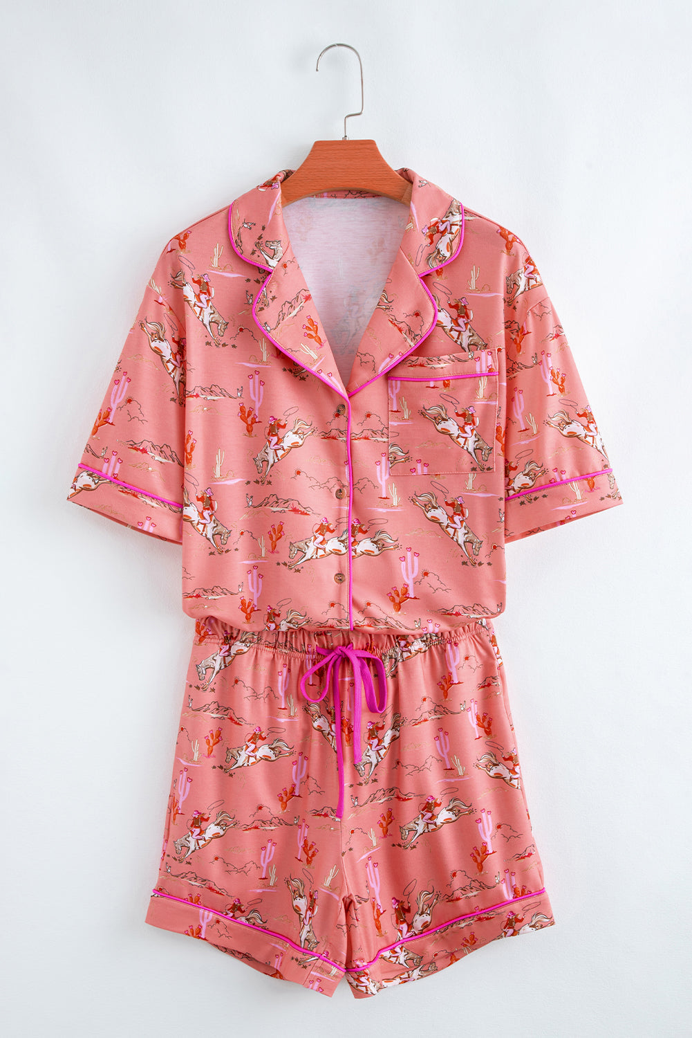 Western Cowgirl Top & Shorts Pajama Set