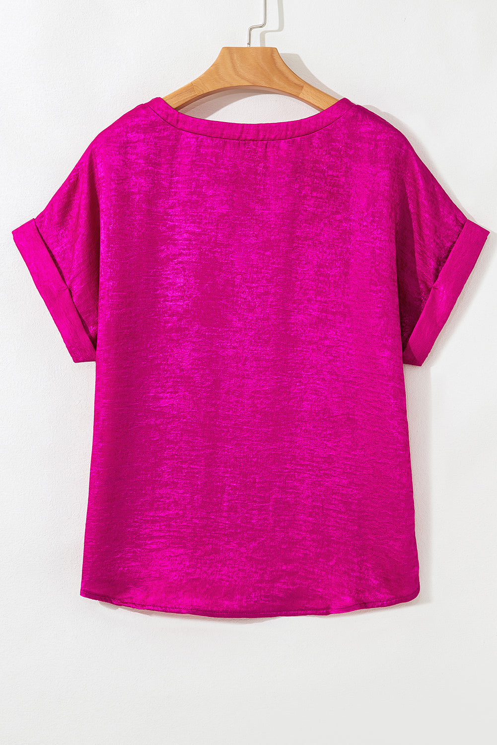 Metallic Shimmer Cuffed Sleeve Top