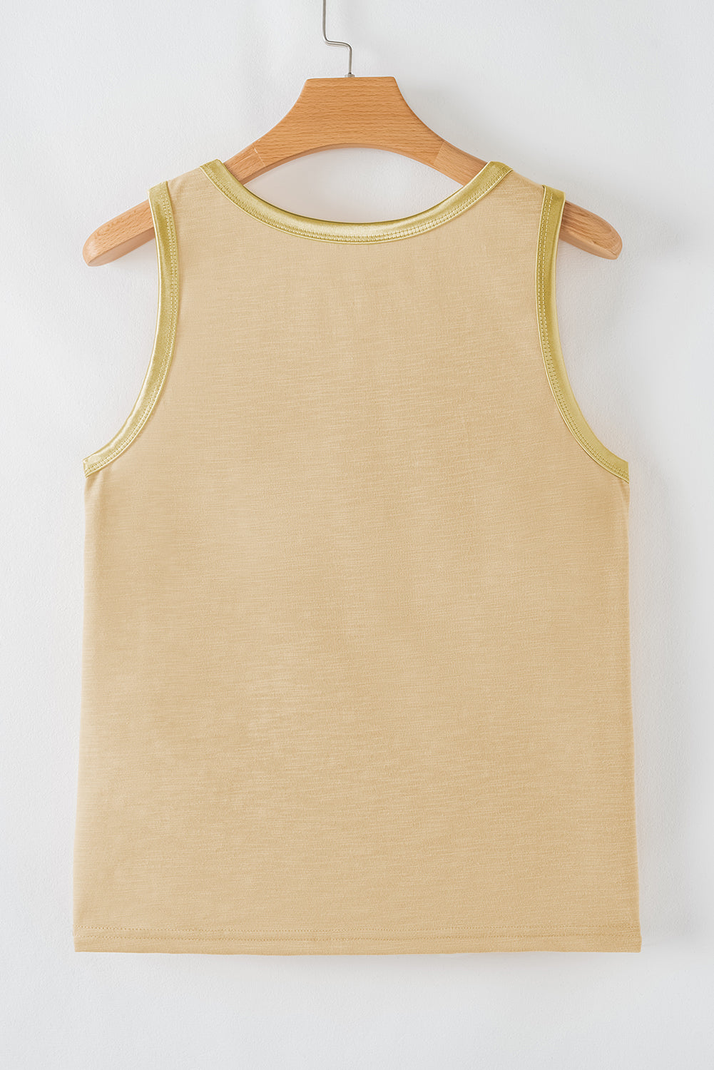 Metallic Contrast Trim Tank Top