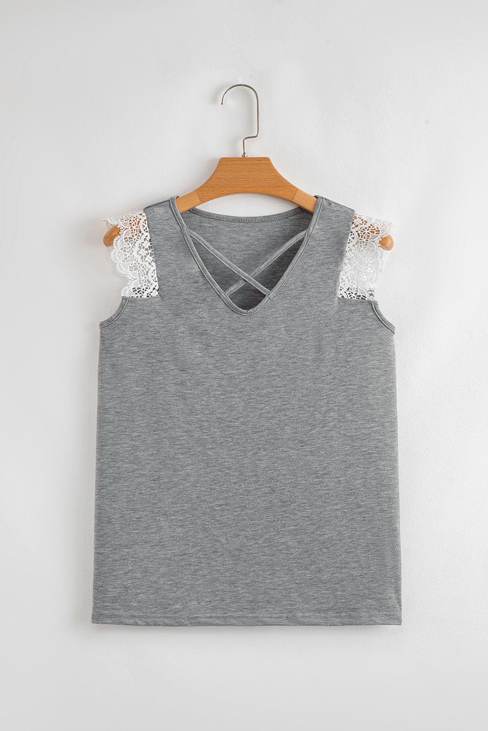 Lace Patchwork V-Neck Tank Top