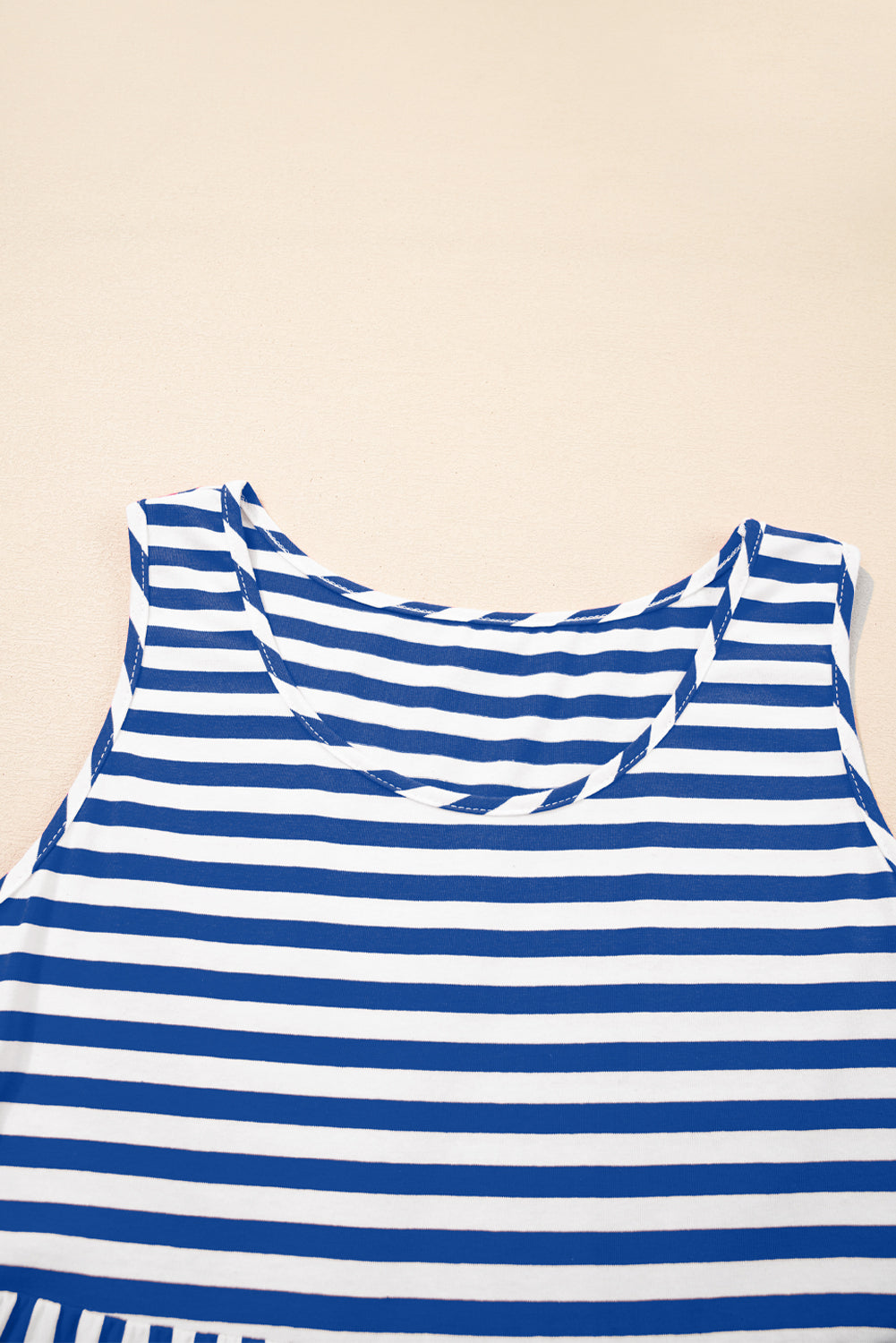 Stripe Sleeveless Tiered Mini Dress