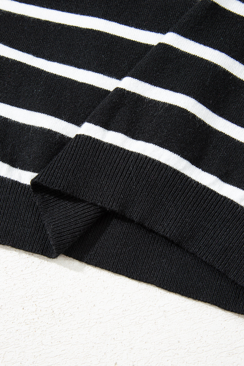 Stripe Ruched Bubble Sleeve Top