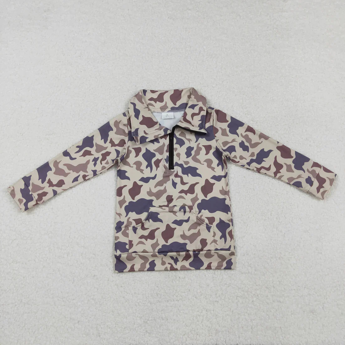 Gray Camo 1/4 Zipper Pullover w/Pocket