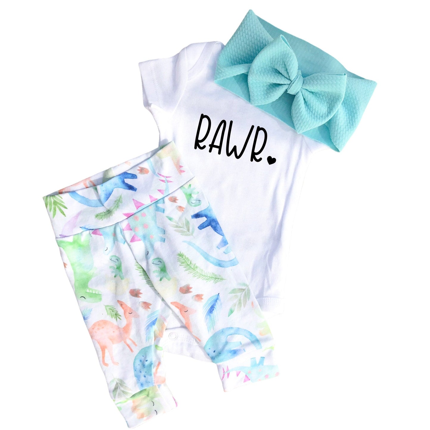 Watercolor Dinosaur Baby Leggings