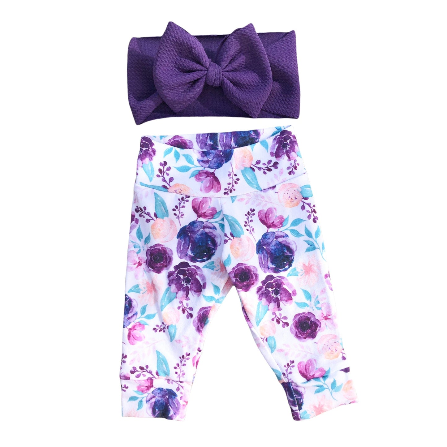 Purple Floral Leggings